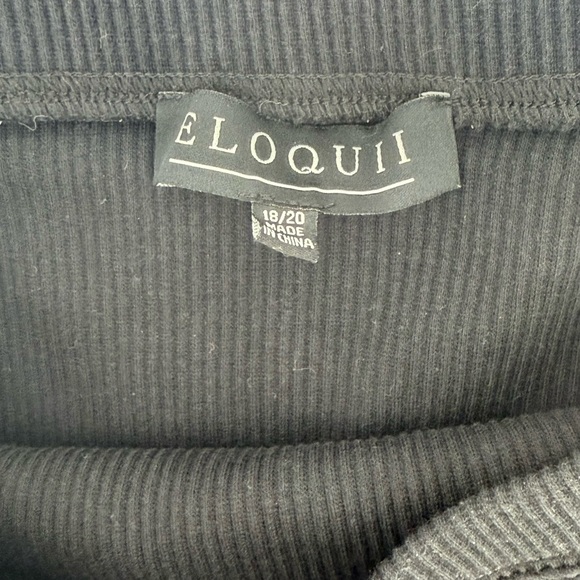 Eloquii Black Ribbed Knit Pencil Skirt Size 18/20 Stretch Pull On - Picture 6 of 6